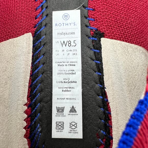 Rothy's Red Flats Euro Size 39, U.S. Size 8.5 Round Toe - Picture 5 of 7